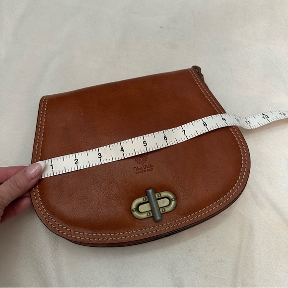 Vintage genuine Italian leather Crossbody flap Bag 51169 - Picture 10 of 12